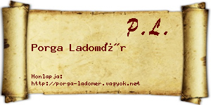 Porga Ladomér névjegykártya